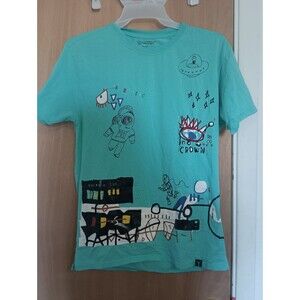 Screenshot Brand Men's Teal Space Graffiti Animation Hiphop T-shirt - Size Large
